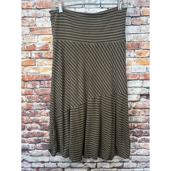 Athleta Casual Striped Faux Wrap Midi SKINNY SHADOW SKIRT women's size medium - Picture 8 of 9